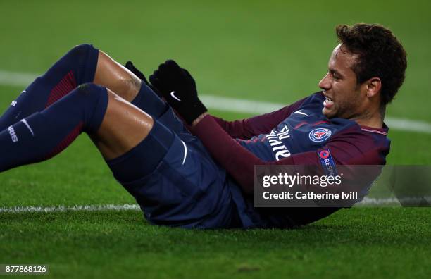 Neymar of PSG during the UEFA Champions League group B match between Paris Saint-Germain and Celtic FC at Parc des Princes on November 22, 2017 in...