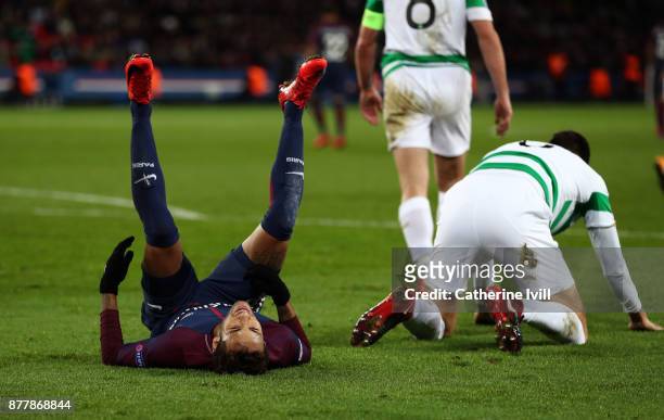 Neymar of PSG during the UEFA Champions League group B match between Paris Saint-Germain and Celtic FC at Parc des Princes on November 22, 2017 in...