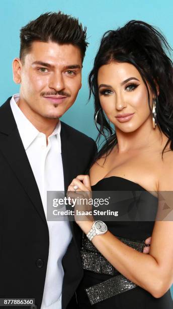 Influencers Mario Dedivanovic and Jaclyn Hill pose for portrait at the American Influencer Awards at LA Live on November 18, 2017 in Los Angeles,...