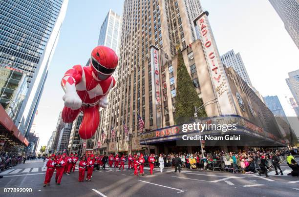 Saban's Mighty Morphin Power Ranger Balloon at the 91st Macys Thanksgiving Day Parade on November 23, 2017 in New York City.