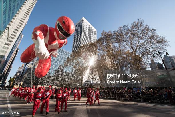 Saban's Mighty Morphin Power Ranger Balloon at the 91st Macys Thanksgiving Day Parade on November 23, 2017 in New York City.