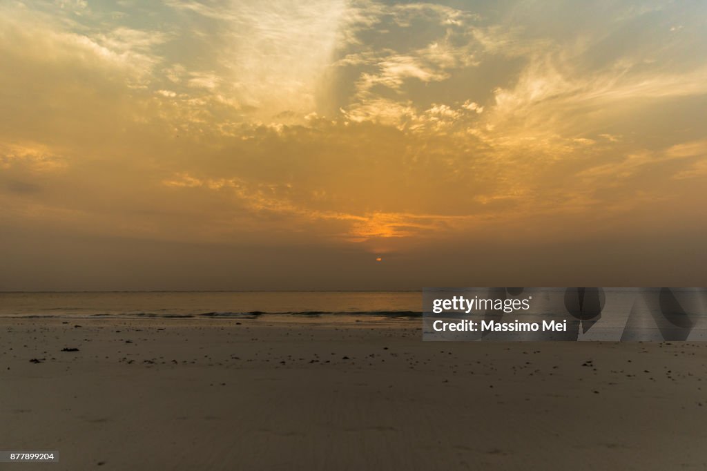 Dawn over ocean in Diani Beach