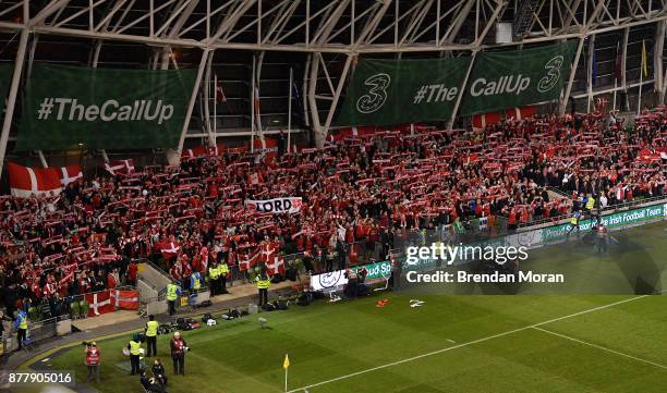 Dublin , Ireland - 14 November 2017; Danish fans in attendance during the FIFA 2018 World Cup Qualifier Play-off 2nd leg match between Republic of...