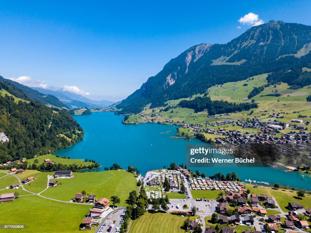 Lungern Village and its Lake Bird Eyes View