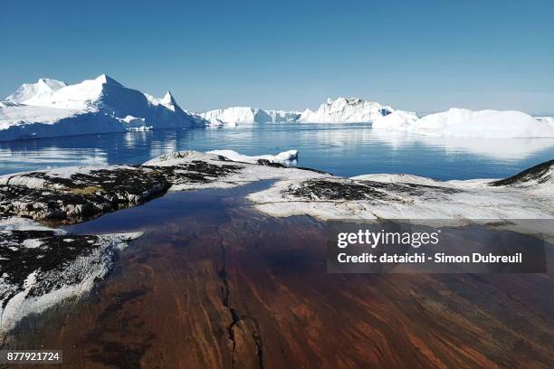 ilulissat kangia icefjord icebergs - ilulissat stock pictures, royalty-free photos & images