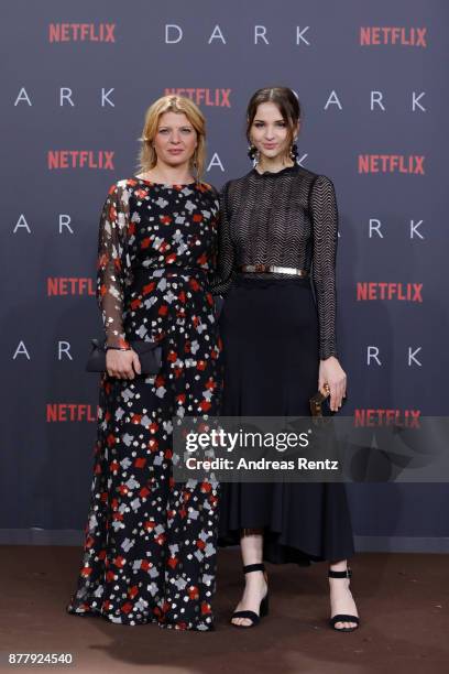 Joerdis Triebel and Lisa Vicari attend the premiere of the first German Netflix series 'Dark' at Zoo Palast on November 20, 2017 in Berlin, Germany.