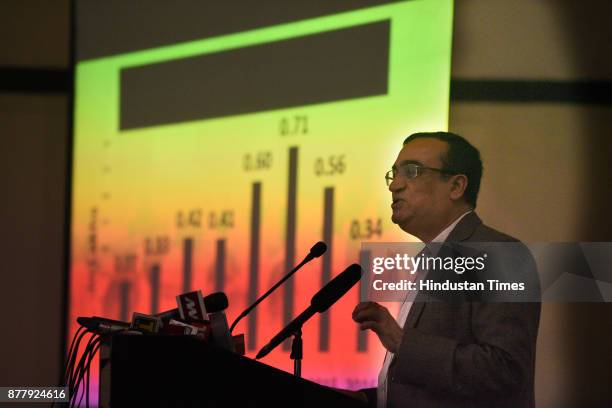 Delhi Pradesh Congress Committee president Ajay Maken addresses a press conference on the issue of Reality of Delhi Government Education: An Expose...