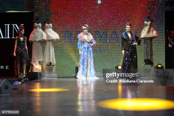 Models are seen during the Balmain Paris Hair Couture - Embracing Diveristy by Antonino Tarantino and Nunzio Di Lauro show at On Hair By Cosmoprof...