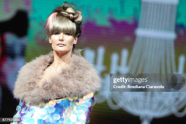 Model is seen during the Balmain Paris Hair Couture - Embracing Diveristy by Antonino Tarantino and Nunzio Di Lauro show at On Hair By Cosmoprof...