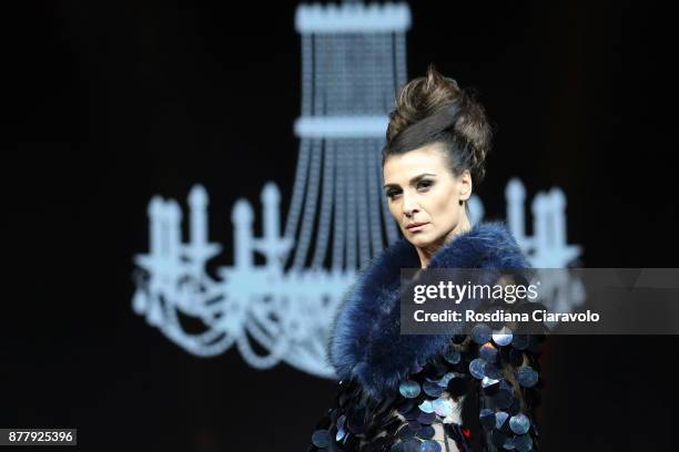 Model is seen during the Balmain Paris Hair Couture - Embracing Diveristy by Antonino Tarantino and Nunzio Di Lauro show at On Hair By Cosmoprof...