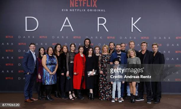 Cast attend the premiere of the first German Netflix series 'Dark' at Zoo Palast on November 20, 2017 in Berlin, Germany.