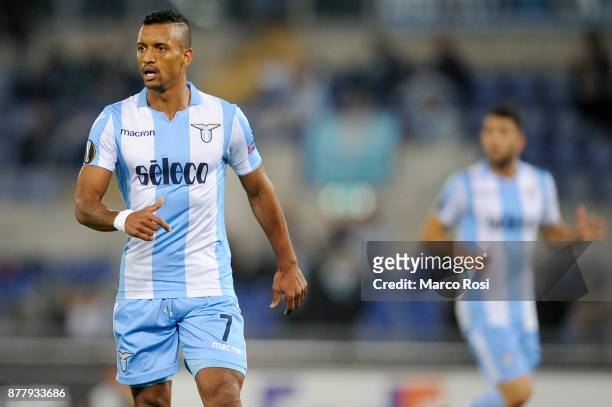 Luis Nani of SS Lazio in action during the UEFA Europa League group K match between SS Lazio and Vitesse at Olimpico Stadium on November 23, 2017 in...