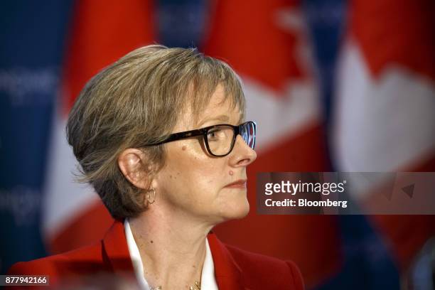 Shelley Martin, chief executive officer of Nestle Canada Inc., listens during an event at the Economic Club Of Canada in Toronto, Ontario, Canada, on...
