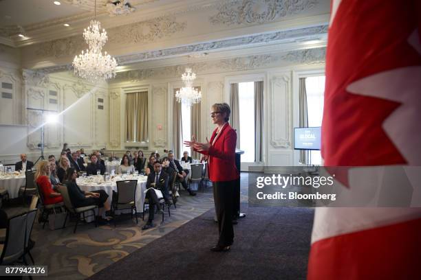 Shelley Martin, chief executive officer of Nestle Canada Inc., speaks during an event at the Economic Club Of Canada in Toronto, Ontario, Canada, on...