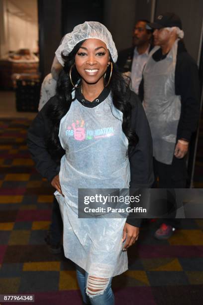 Radio personality Jazzy McBee attends Hosea Helps' 48th Annual Thanksgiving Dinner at Georgia World Congress Center on November 23, 2017 in Atlanta,...