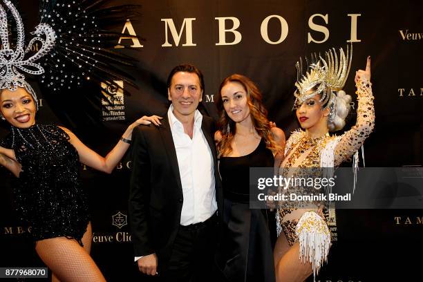 Ugo Crocamo and his girlfriend Melanie Fischer attend the Tambosi reopening on November 23, 2017 in Munich, Germany.