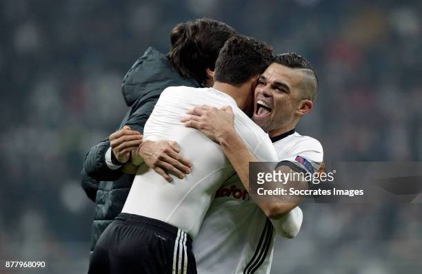 Adriano of Besiktas, Pepe of Besiktas during the UEFA Champions League match between Besiktas v FC Porto at the Vodafone Park on November 21, 2017 in...