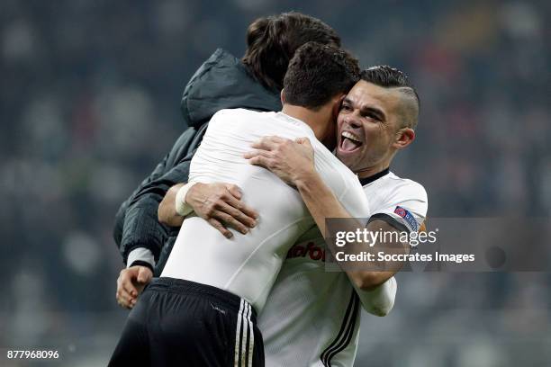 Adriano of Besiktas, Pepe of Besiktas during the UEFA Champions League match between Besiktas v FC Porto at the Vodafone Park on November 21, 2017 in...