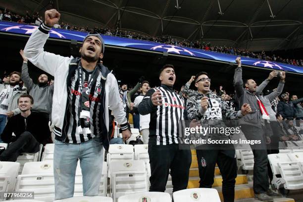 Supporters of Besiktas during the UEFA Champions League match between Besiktas v FC Porto at the Vodafone Park on November 21, 2017 in Istanbul Turkey