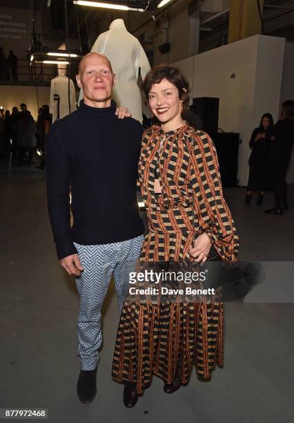 Rufus Abbott and Camilla Rutherford attend the WHITE cocktail party hosted by Italian Trade Agency at Ambika on November 23, 2017 in London, England.