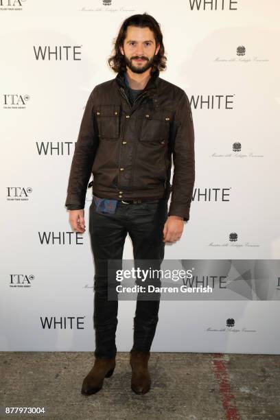 Tommy Clarke attends the WHITE cocktail party hosted by Italian Trade Agency at Ambika P3 on November 23, 2017 in London, England.