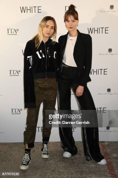 Dylan Weller and Sabella attend the WHITE cocktail party hosted by Italian Trade Agency at Ambika P3 on November 23, 2017 in London, England.