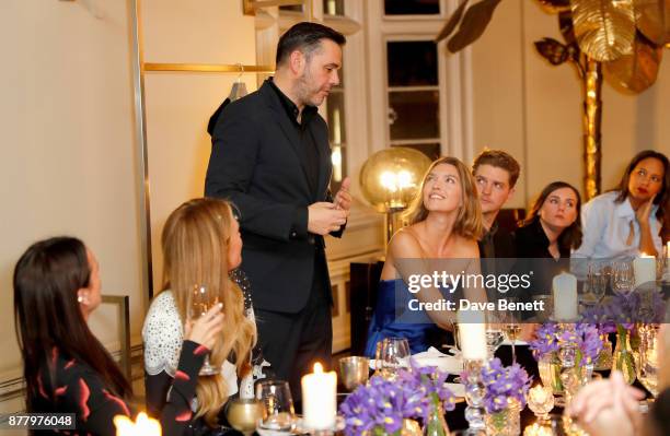 Cat Deeley, Roland Mouret and Arizona Muse attend the launch of Roland Mouret's debut fragrance "Une Amourette" in collaboration with Etat Libre on...