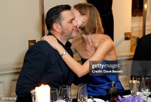 Roland Mouret and Arizona Muse attend the launch of Roland Mouret's debut fragrance "Une Amourette" in collaboration with Etat Libre on November 23,...