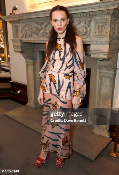 Anna Brewster attends the launch of Roland Mouret's debut fragrance "Une Amourette" in collaboration with Etat Libre on November 23, 2017 in London,...