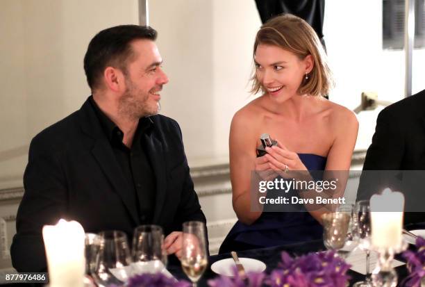 Roland Mouret and Arizona Muse attend the launch of Roland Mouret's debut fragrance "Une Amourette" in collaboration with Etat Libre on November 23,...