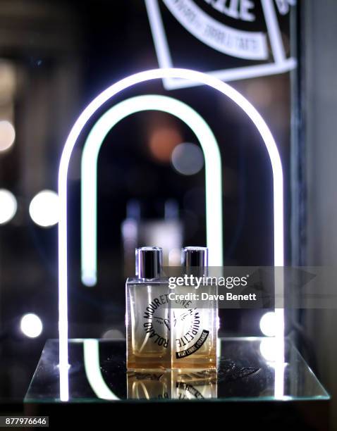 General view of Roland Mouret's debut fragrance "Une Amourette" ahead of the launch in collaboration with Etat Libre on November 23, 2017 in London,...