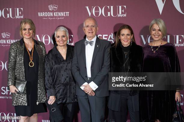Salvador Tous , his wife Rosa Oriol and relatives attend the 'Vogue Joyas' awards 2017 at the Santona Palace on November 23, 2017 in Madrid, Spain.