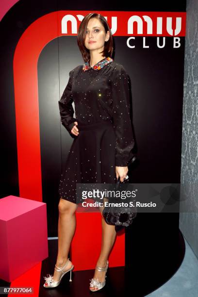 Anna Safroncik attends Miu Miu Club Rome Cocktail Party on November 23, 2017 in Rome, Italy.