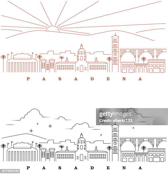 帕薩迪納加��州時髦 cityscapse - pasadena california 幅插畫檔、美工圖案、卡通及圖標