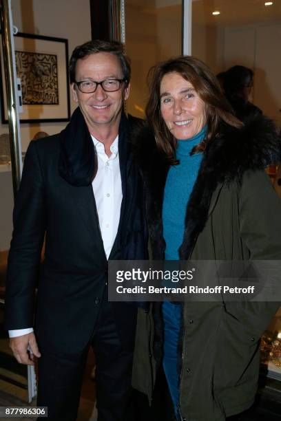 Thaddaeus Ropac and Princess Alessandra Borghese attend the Ligne Blanche Boutique Opening at Galerie Vero-Dodat on November 23, 2017 in Paris,...