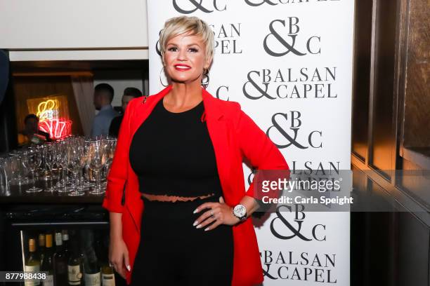 Kerry Katona attends the Balsan and Chapel menswear preview at Neighborhood At The Avenue on November 23, 2017 in Manchester, England.