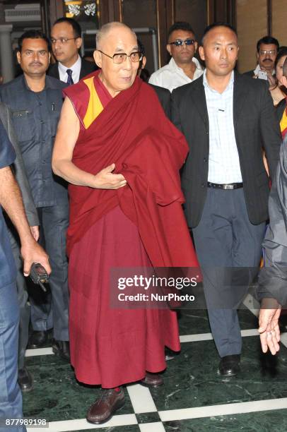 Holiness The Dalai Lama arrive at the Indian chamber of Commerce Program of &quot;His Holiness the Dalai Lama Speaks on &quot;Revival of Ancient...