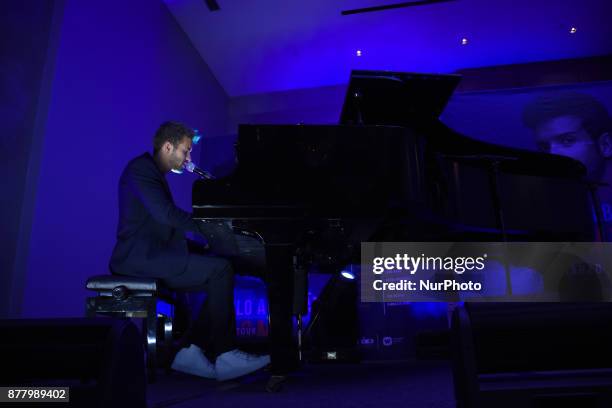 Singer Pablo Alboran is seen attending a press conference to promote the Prometo Tour at St. Regis Hotel on November 23, 2017 in México City, Mexico