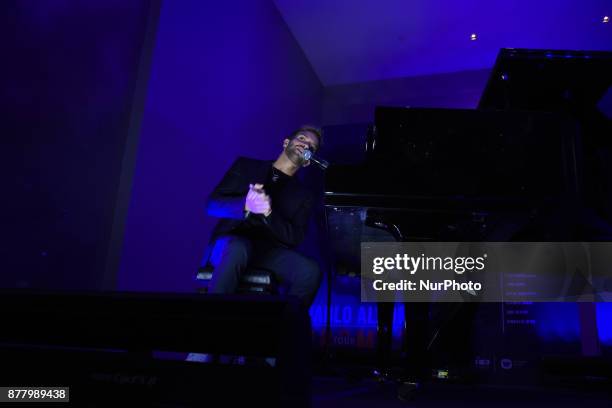 Singer Pablo Alboran is seen attending a press conference to promote the Prometo Tour at St. Regis Hotel on November 23, 2017 in México City, Mexico