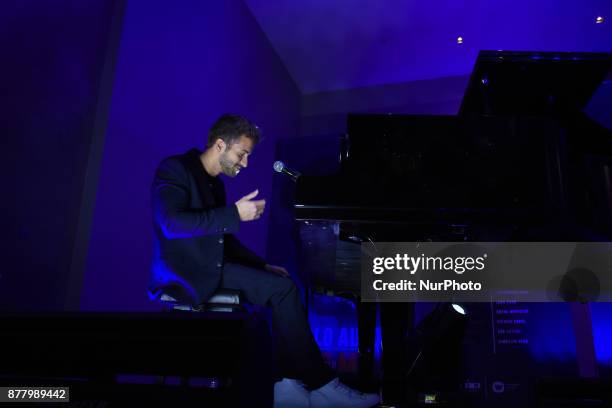 Singer Pablo Alboran is seen attending a press conference to promote the Prometo Tour at St. Regis Hotel on November 23, 2017 in México City, Mexico