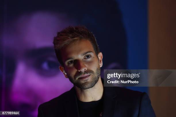 Singer Pablo Alboran is seen attending a press conference to promote the Prometo Tour at St. Regis Hotel on November 23, 2017 in México City, Mexico