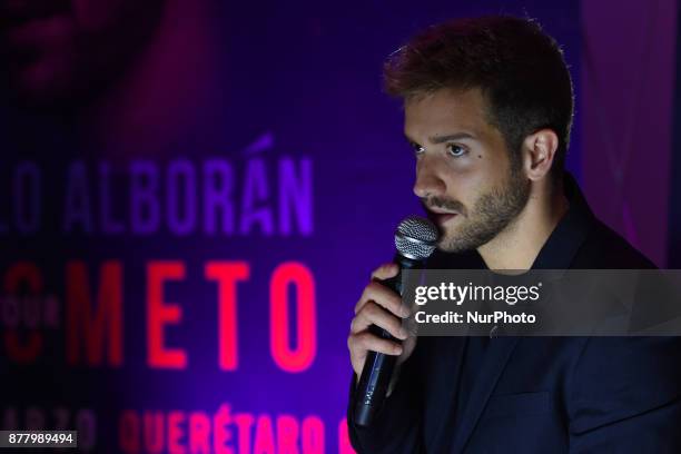 Singer Pablo Alboran is seen attending a press conference to promote the Prometo Tour at St. Regis Hotel on November 23, 2017 in México City, Mexico