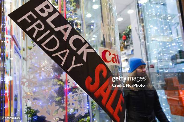 Shoppers are checking products and prices on Grafton Street ahead of the Black Friday, regarded as the beginning of the Christmas shopping season....