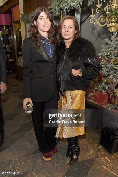 Bella Freud and Harriet Quick attend ATKINSONS 1799 London Store Launch Reception and Dinner at Burlington Arcade on November 23, 2017 in London,...