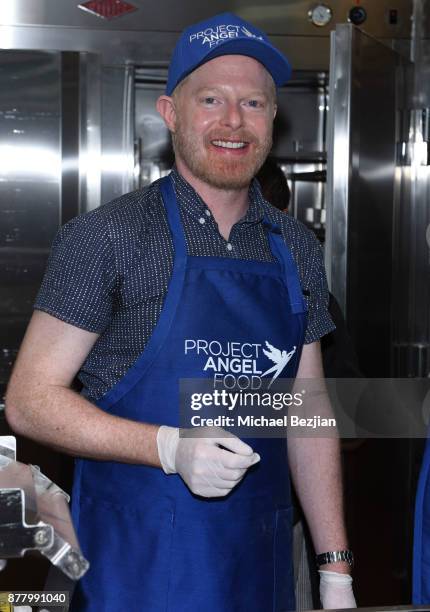 Jesse Tyler Ferguson volunteers for Thanksgiving Day at Project Angel Food on November 23, 2017 in Los Angeles, California.