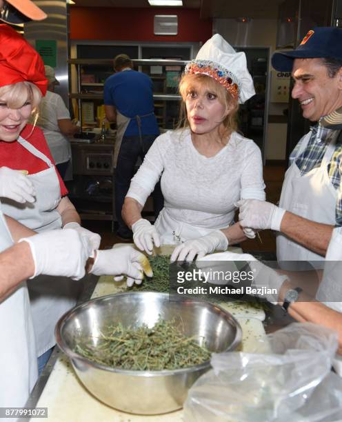 Charo volunteers for Thanksgiving Day at Project Angel Food on November 23, 2017 in Los Angeles, California.