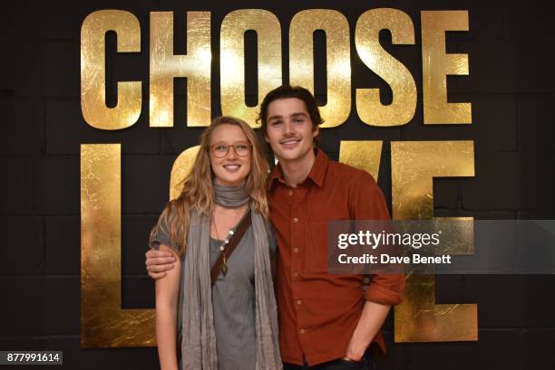 Jack Harries and guest attend the launch of the Help Refugees 'Choose Love' pop-up shop on November 23, 2017 in London, England.