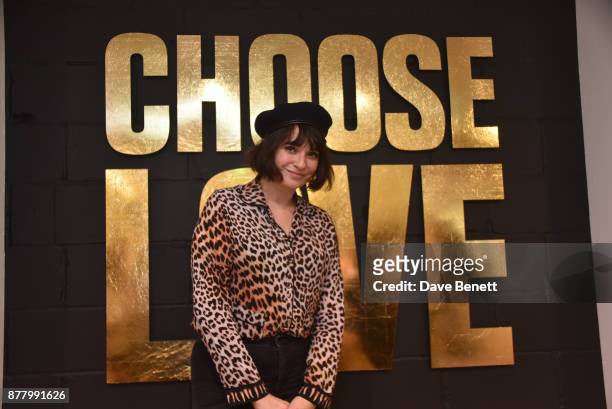 Gizzi Erskine attends the launch of the Help Refugees 'Choose Love' pop-up shop on November 23, 2017 in London, England.