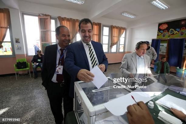 Algerian vote in a polling station during local elections in Algiers, Algeria, on November 23, 2017. Nearly 23 million Algerian voters are called to...