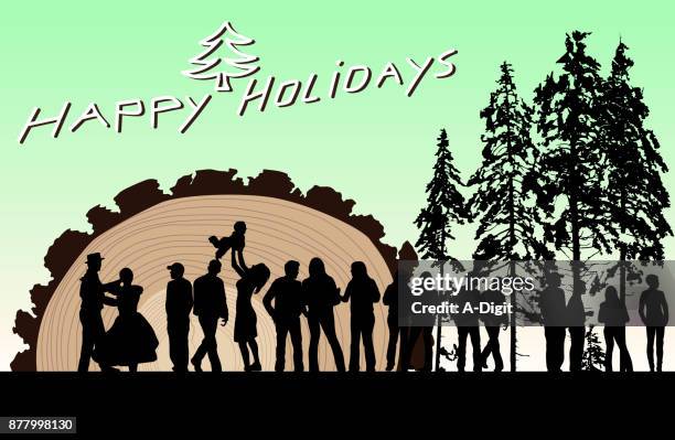 cedar forest winter fun - tree bark stock illustrations